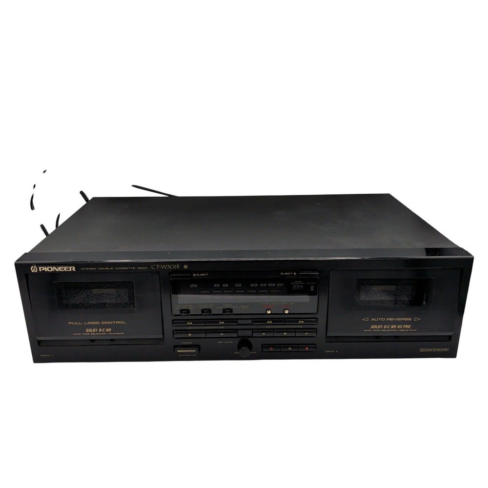 Pioneer CT-W302R Stereo Double Cassette Deck Dolby B-C NR HX Pro Vintage Black